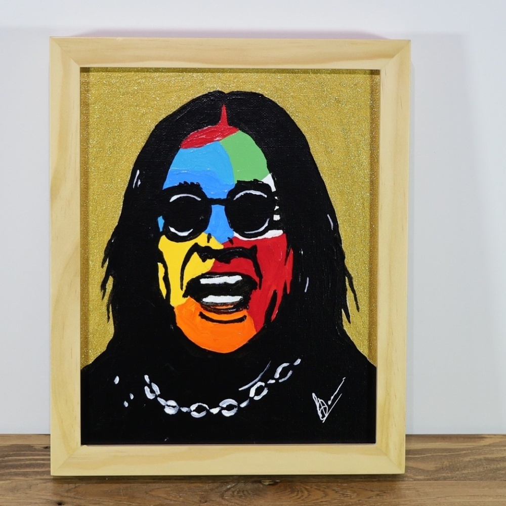 Ozzy Osbourne original acrylic painting 8X10 Canvas Heavy Metal signed by artist